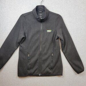 LL Bean Jacket Womens Small Black Fleece Full Zip Outdoor Hiking Pockets 501839